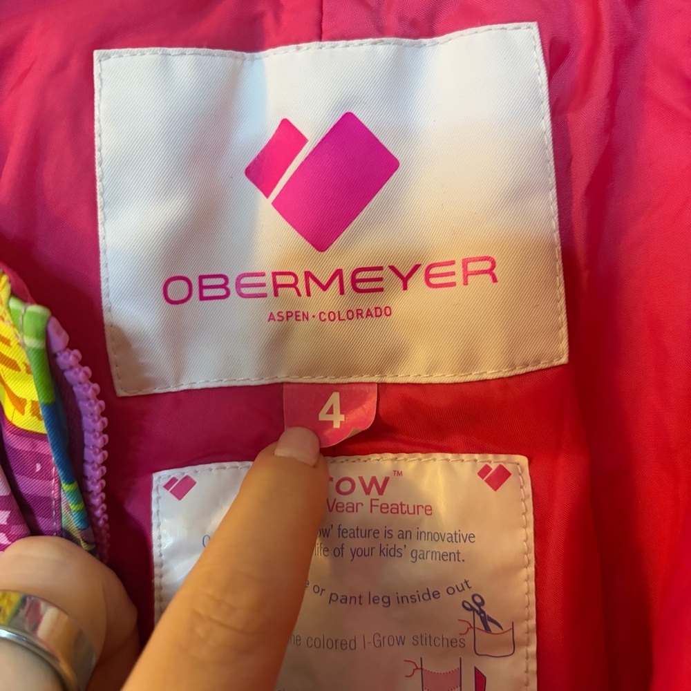Obermeyer Girl’s Multicolor Snow Ski Overalls size 4 - Picture 3 of 8